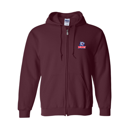 Men's  Belmont Bruins   Gildan  Heavy Blend Full Zip Hooded Sweatshirt