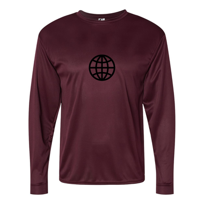 Men's Internet Globe Performance Long Sleeve T-Shirt