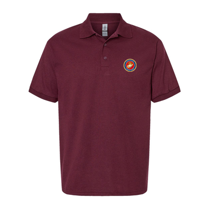 Men's  USMC Emblem Dry Blend Jersey Polo