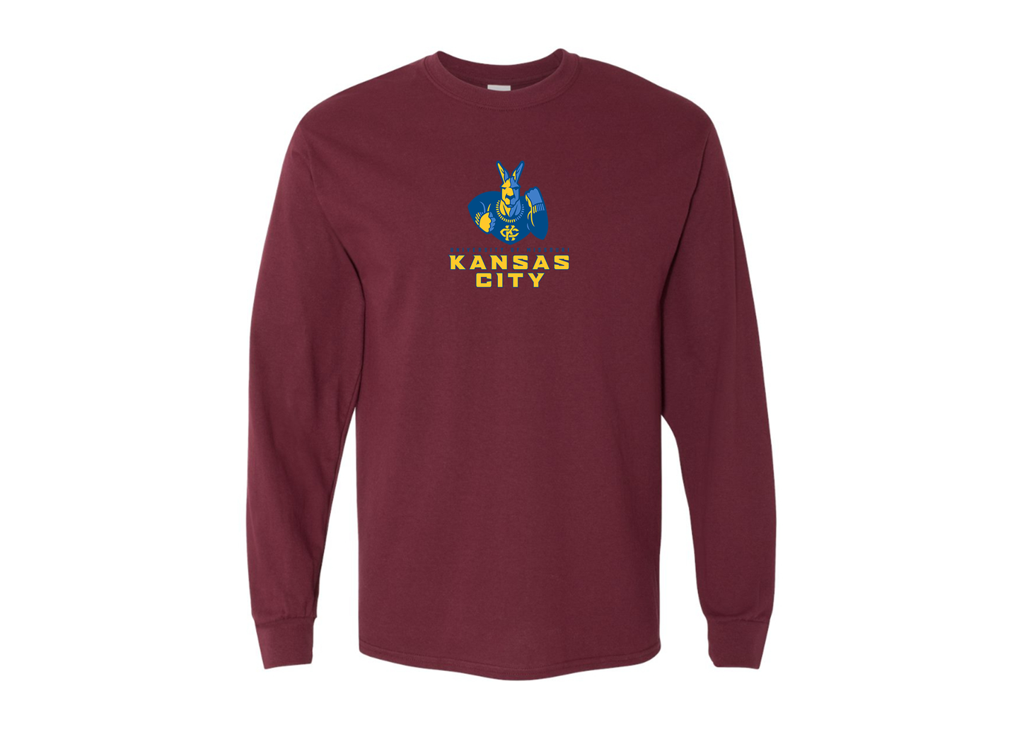 Men's UMKC Kangaroos Gildan Heavy Cotton Long Sleeve T-Shirt