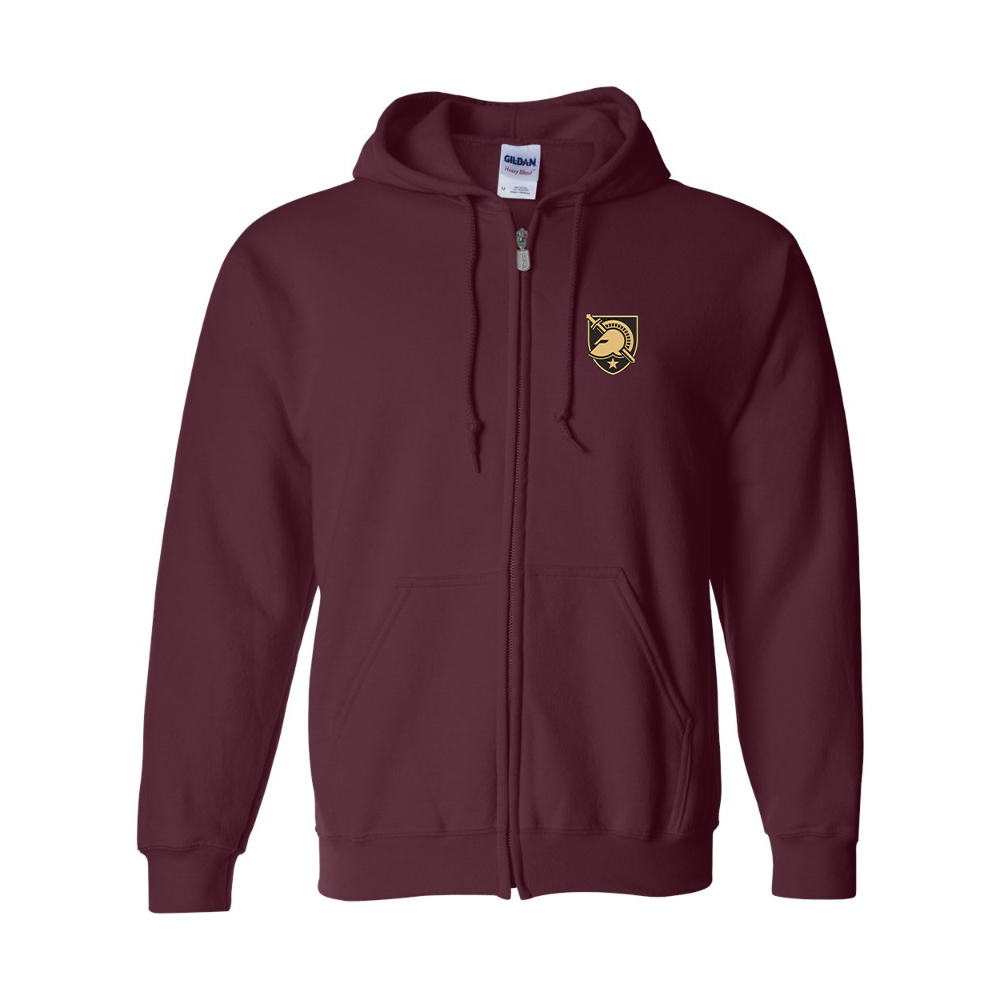 Men's  Army Black Knights  Gildan  Heavy Blend Full Zip Hooded Sweatshirt
