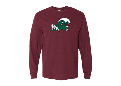 Men's Tulane Green Wave Gildan Heavy Cotton Long Sleeve T-Shirt