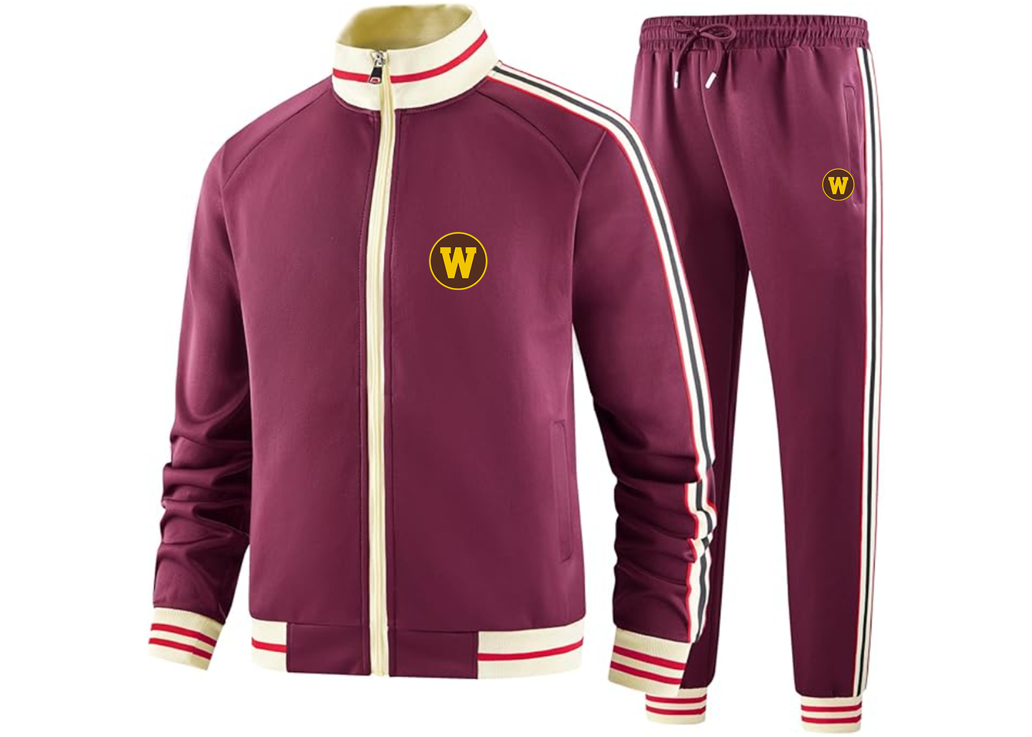 Men's Western Michigan Broncos Tracksuit with Bold Striped Accents and Zippered Front Athletic Wear