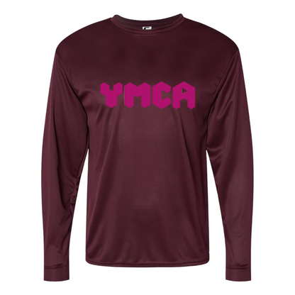 Men's YMCA Mauve  Performance Long Sleeve T-Shirt