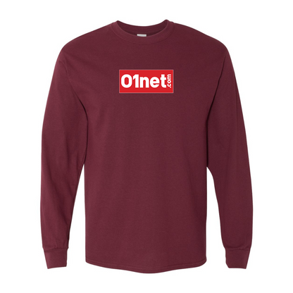 Men's 01net Logo Gildan Heavy Cotton Long Sleeve T-Shirt