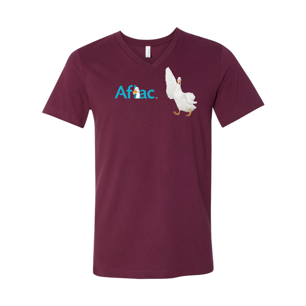Aflac Logo and Duck BELLA  CANVAS - Jersey V-Neck T-Shirt
