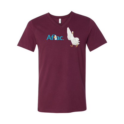 Aflac Logo and Duck BELLA  CANVAS - Jersey V-Neck T-Shirt
