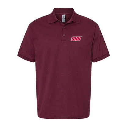 Men's Sacred Heart Pioneers Logo Gildan Dry Blend Jersey Polo