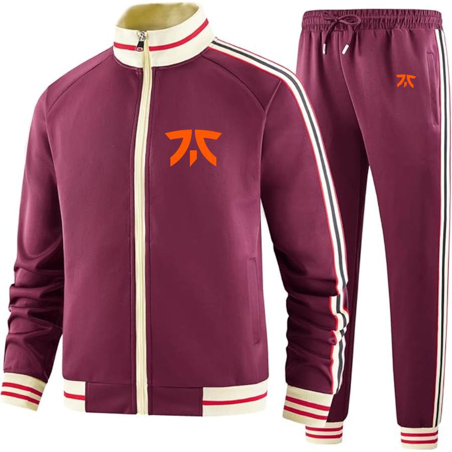 Men's Fnatic Thumbnail  Two Piece Designer Tracksuit with Bold Striped Accents and Zippered Front Elevated Athletic