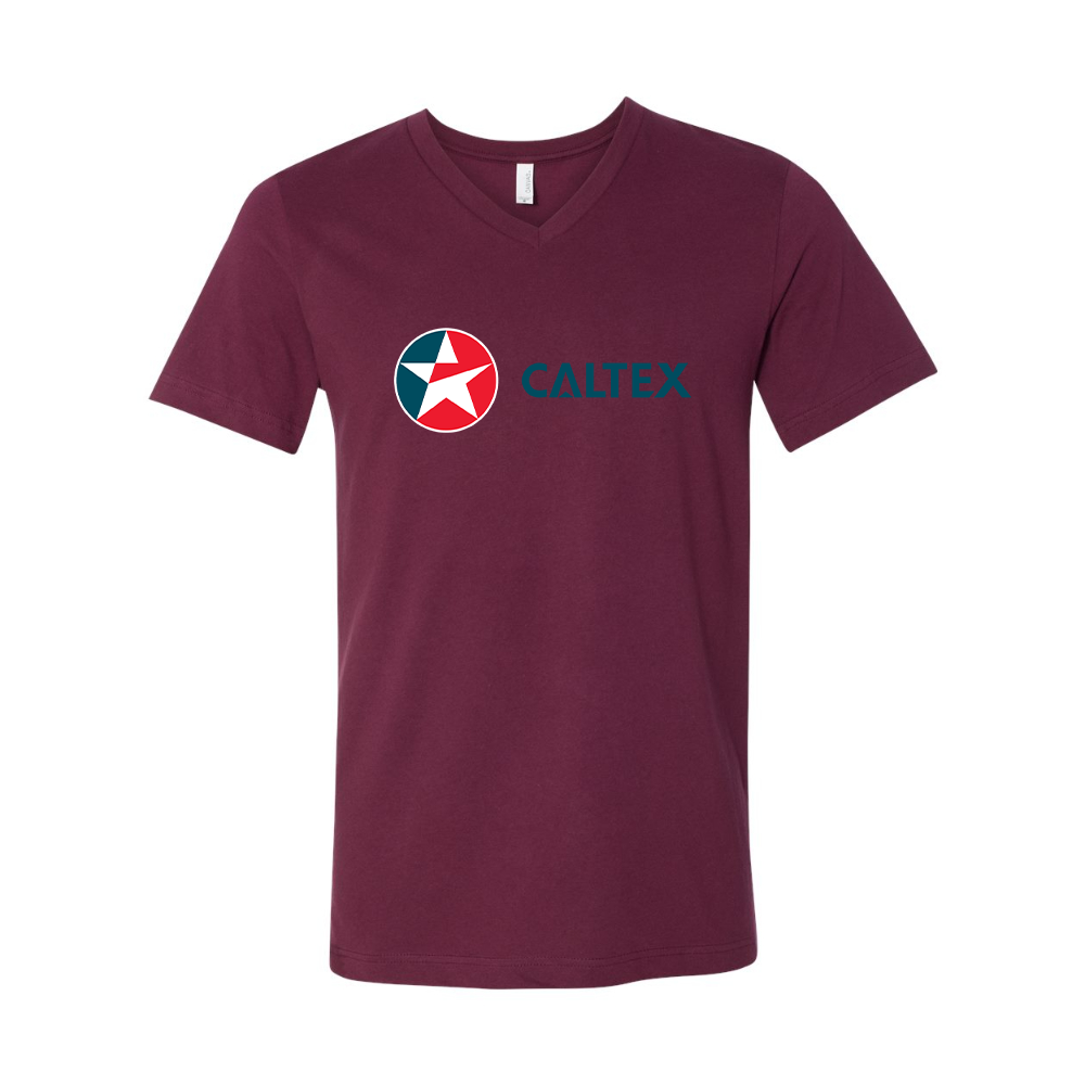 Caltex Gas Station BELLA  CANVAS - Jersey V-Neck T-Shirt