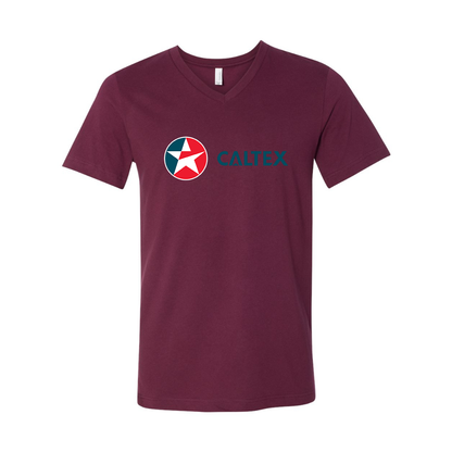 Caltex Gas Station BELLA  CANVAS - Jersey V-Neck T-Shirt