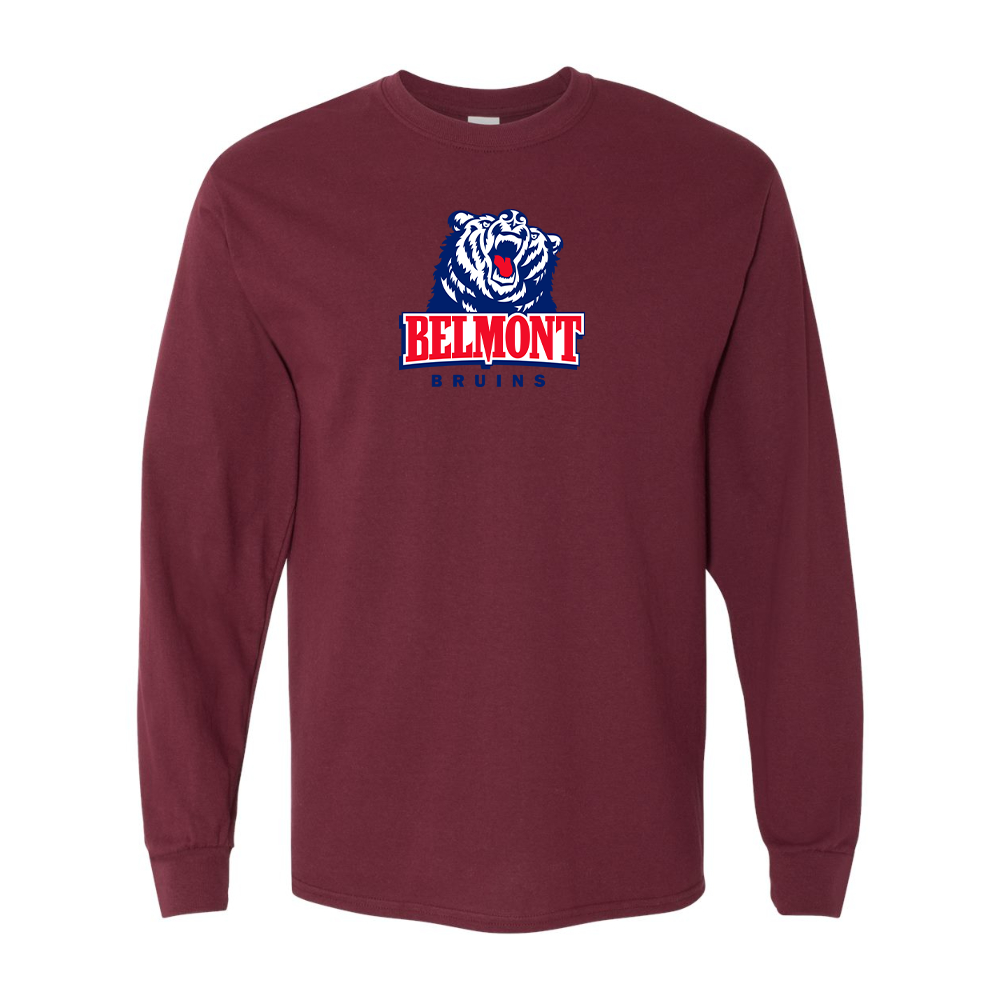 Men's Belmont Bruins  Gildan Heavy Cotton Long Sleeve T-Shirt