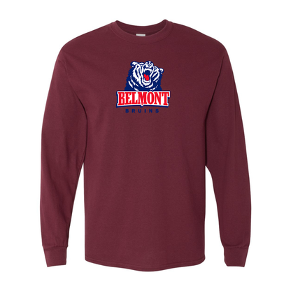 Men's Belmont Bruins  Gildan Heavy Cotton Long Sleeve T-Shirt