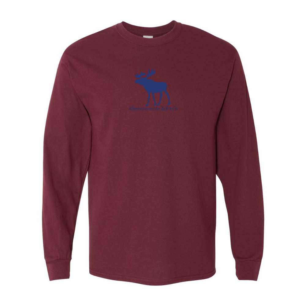 Men's Abercrombie & Fitch Moose Logo Gildan Heavy Cotton Long Sleeve T-Shirt