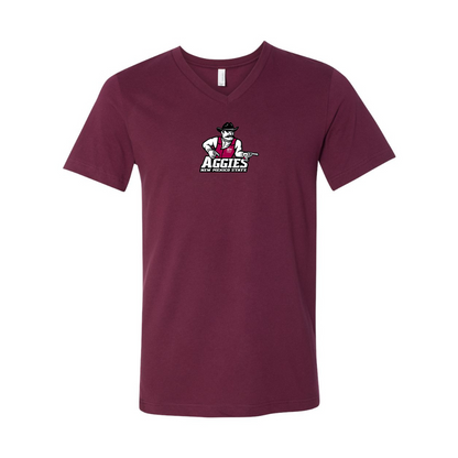 Aggies New Mexico State Logo BELLA  CANVAS - Jersey V-Neck T-Shirt