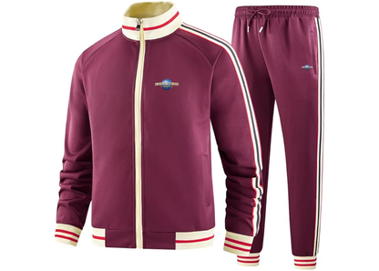 Men's Universal Studios Florida Tracksuit with Bold Striped Accents and Zippered Front Athletic Wear