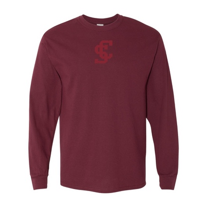 Men's Santa Clara Broncos Logo  Gildan Heavy Cotton Long Sleeve T-Shirt