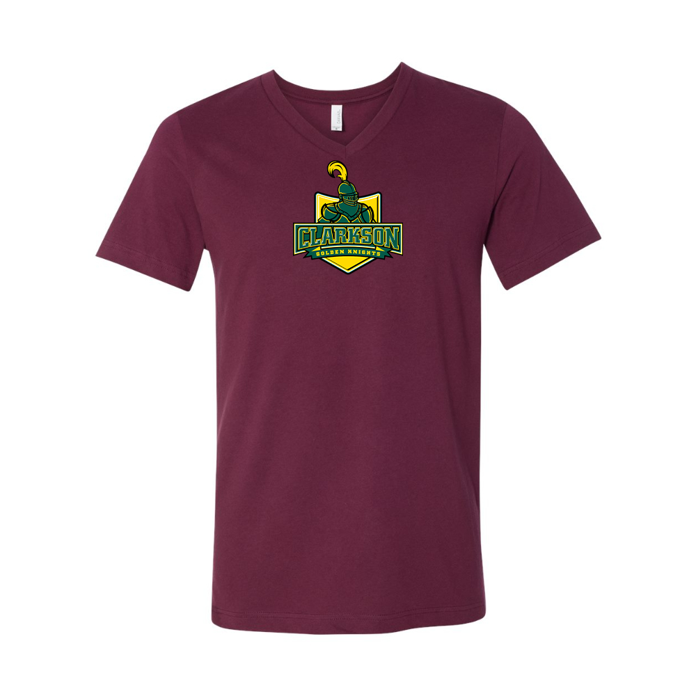 Clarkson Golden Knights BELLA  CANVAS - Jersey V-Neck T-Shirt