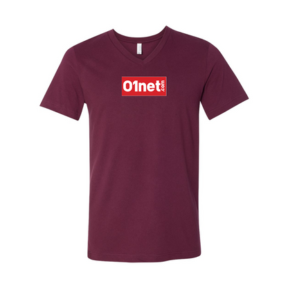 01net Logo BELLA  CANVAS - Jersey V-Neck T-Shirt