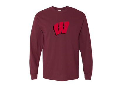 Men's Wisconsin Badgers Gildan Heavy Cotton Long Sleeve T-Shirt