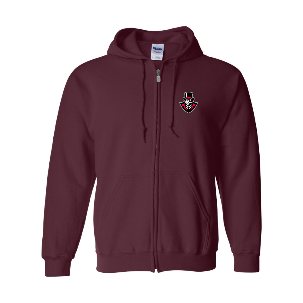 Men's   Austin Peay Governors  Gildan  Heavy Blend Full Zip Hooded Sweatshirt