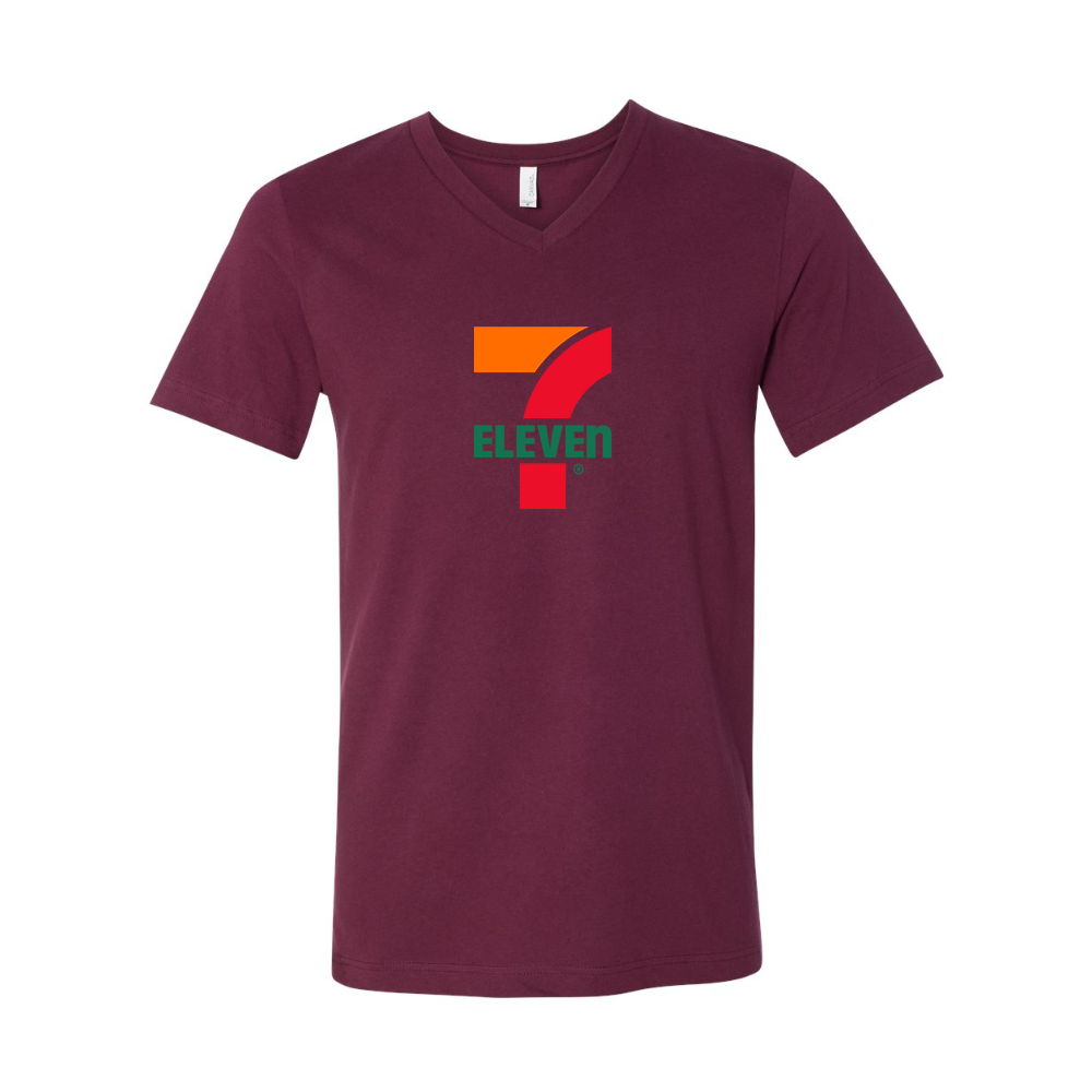 7 Eleven Logo BELLA  CANVAS - Jersey V-Neck T-Shirt