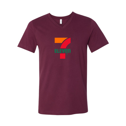7 Eleven Logo BELLA  CANVAS - Jersey V-Neck T-Shirt