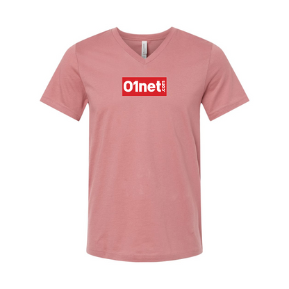 01net Logo BELLA  CANVAS - Jersey V-Neck T-Shirt