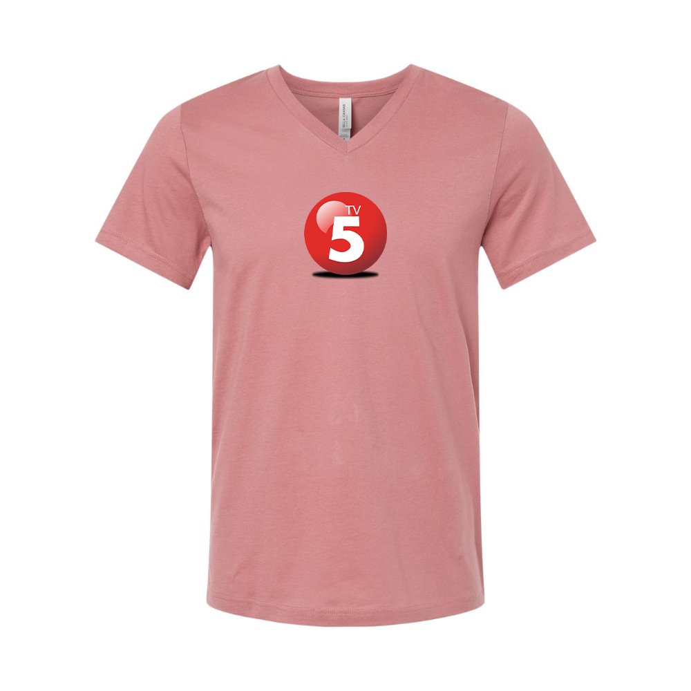 ABC TV5 Logo BELLA  CANVAS - Jersey V-Neck T-Shirt
