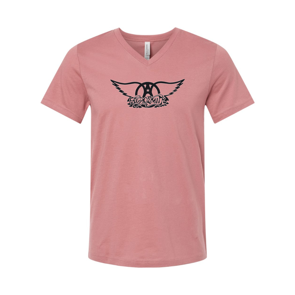 Aerosmith Logo BELLA  CANVAS - Jersey V-Neck T-Shirt