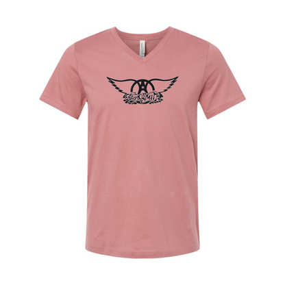 Aerosmith Logo BELLA  CANVAS - Jersey V-Neck T-Shirt