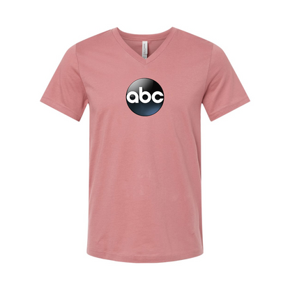 Abc Logo BELLA  CANVAS - Jersey V-Neck T-Shirt