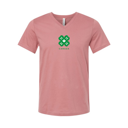 4H Canada Logo BELLA  CANVAS - Jersey V-Neck T-Shirt