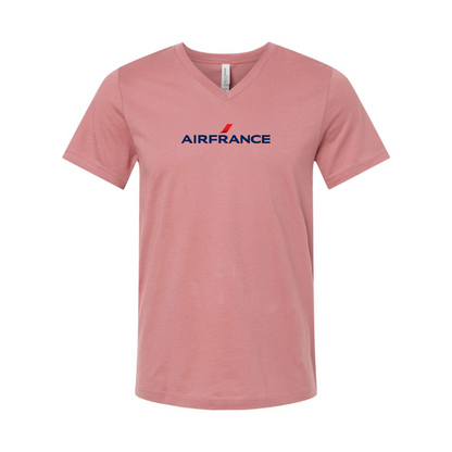 Air France Logo BELLA  CANVAS - Jersey V-Neck T-Shirt