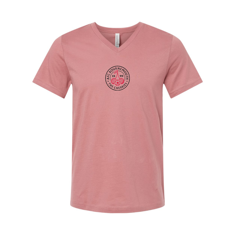 AFC Bournemouth Soccer logo BELLA  CANVAS - Jersey V-Neck T-Shirt