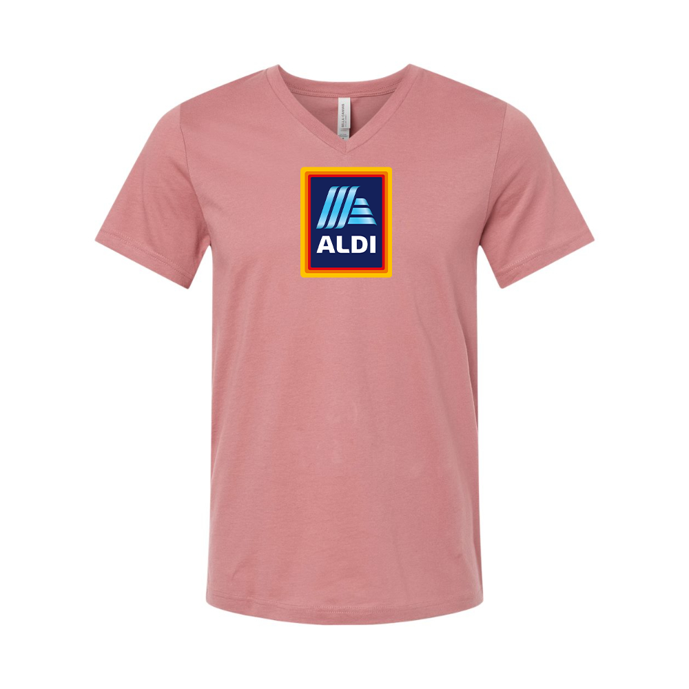 Aldi Logo BELLA  CANVAS - Jersey V-Neck T-Shirt