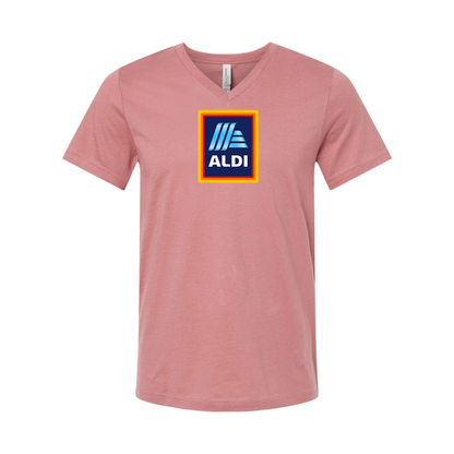Aldi Logo BELLA  CANVAS - Jersey V-Neck T-Shirt
