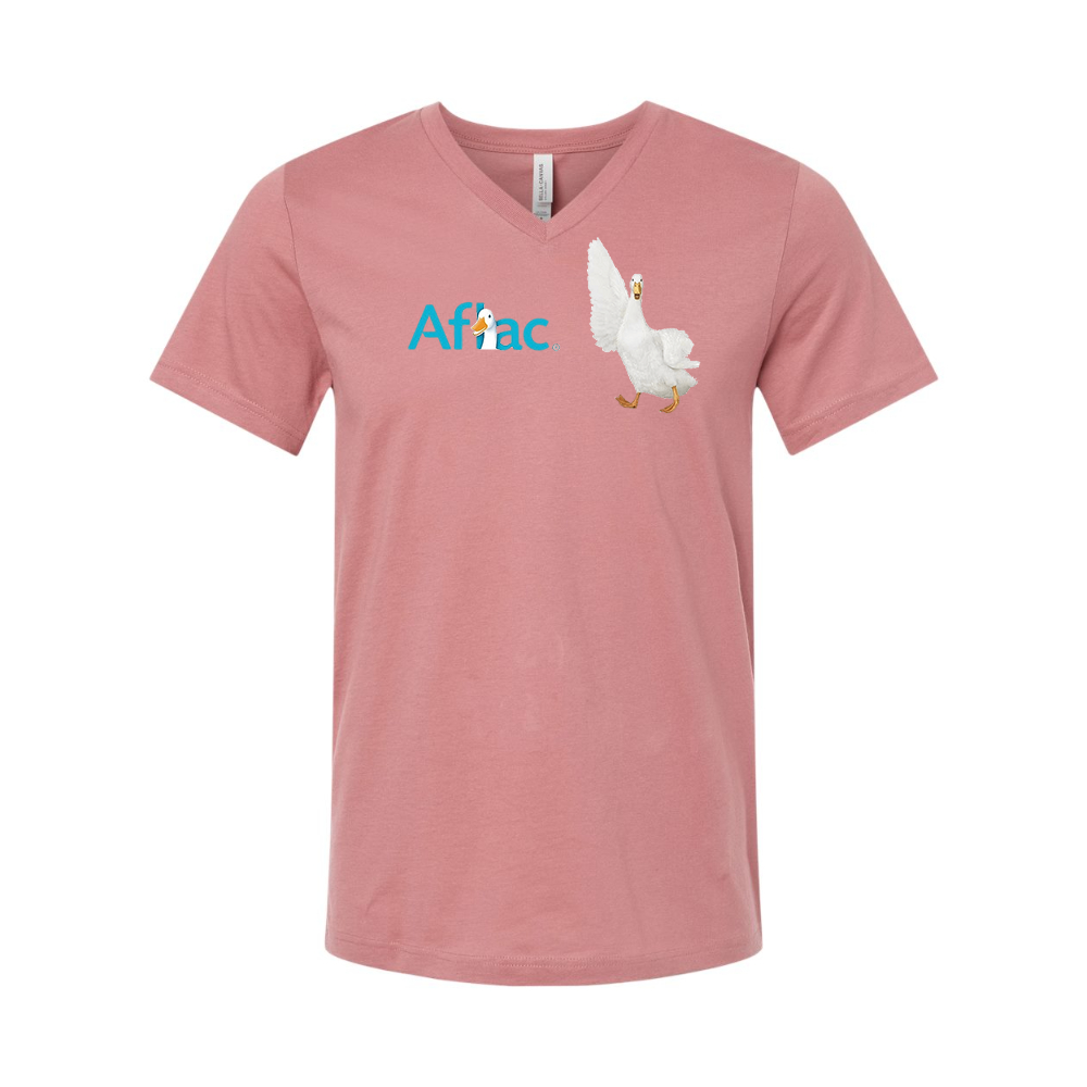 Aflac Logo and Duck BELLA  CANVAS - Jersey V-Neck T-Shirt