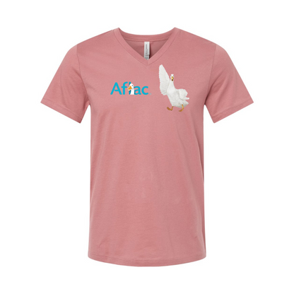 Aflac Logo and Duck BELLA  CANVAS - Jersey V-Neck T-Shirt