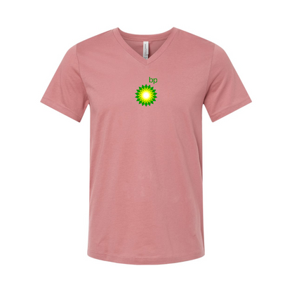 BP Oil Logo BELLA  CANVAS - Jersey V-Neck T-Shirt