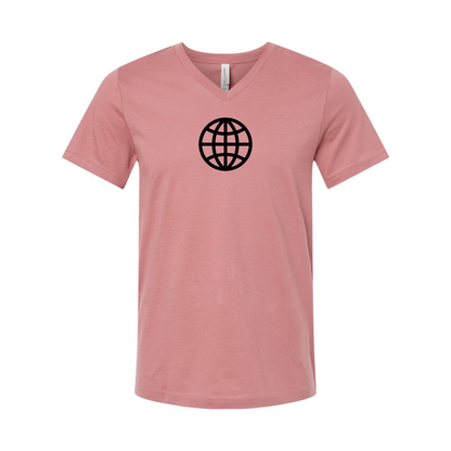 Internet Globe BELLA  CANVAS - Jersey V-Neck T-Shirt