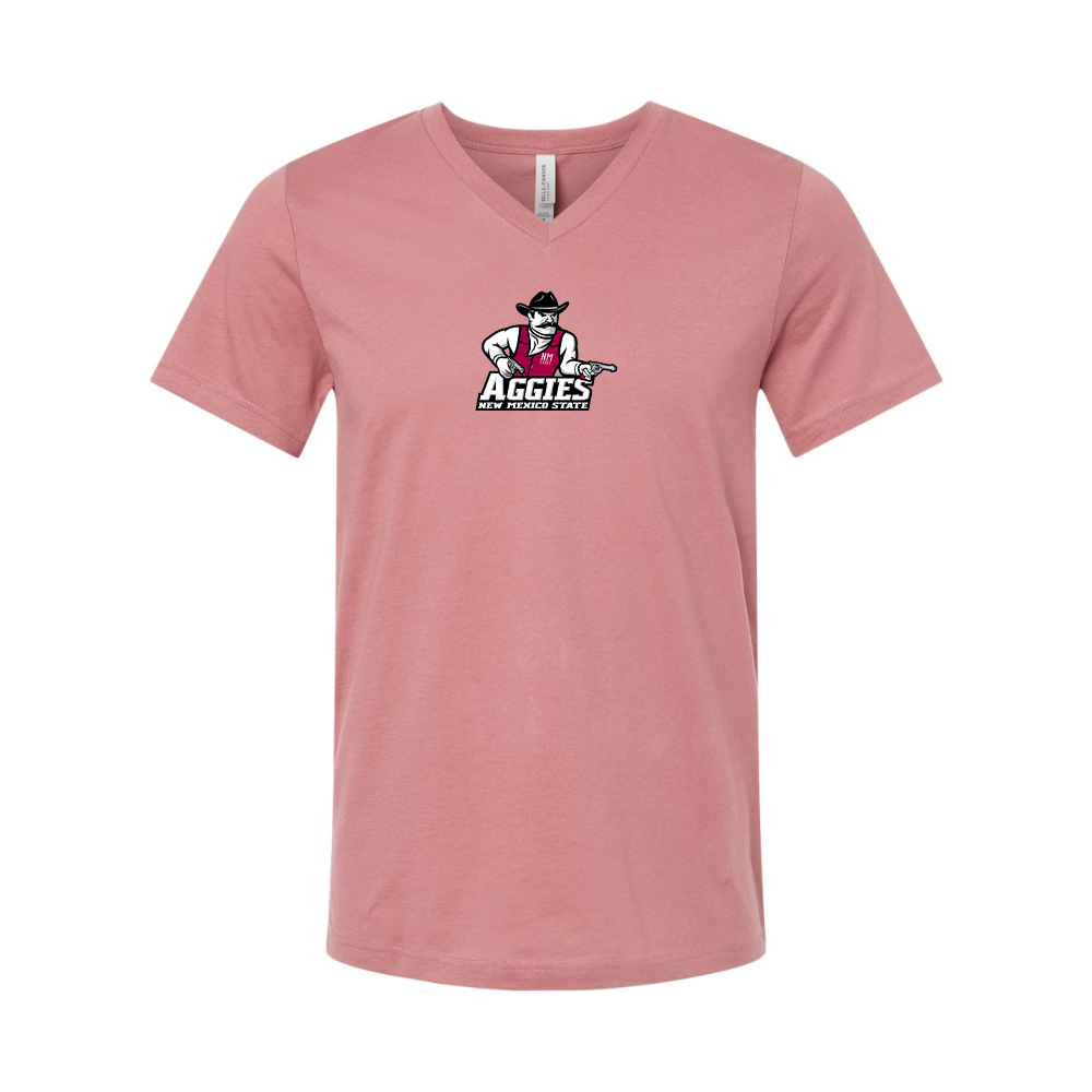 Aggies New Mexico State Logo BELLA  CANVAS - Jersey V-Neck T-Shirt