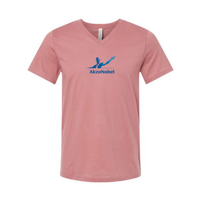 AkzoNobel Logo BELLA  CANVAS - Jersey V-Neck T-Shirt