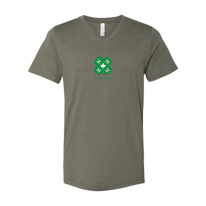 4H Canada Logo BELLA  CANVAS - Jersey V-Neck T-Shirt