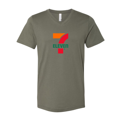 7 Eleven Logo BELLA  CANVAS - Jersey V-Neck T-Shirt