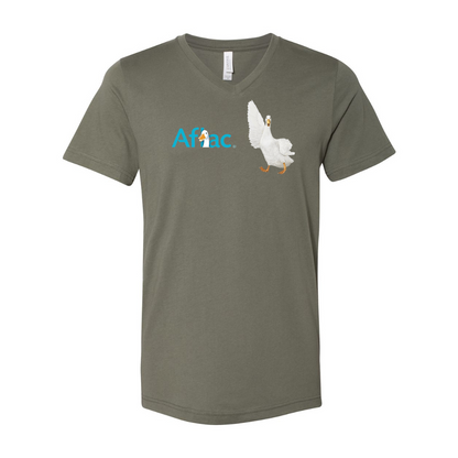 Aflac Logo and Duck BELLA  CANVAS - Jersey V-Neck T-Shirt