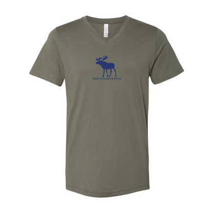 Abercrombie & Fitch Moose Logo BELLA  CANVAS - Jersey V-Neck T-Shirt