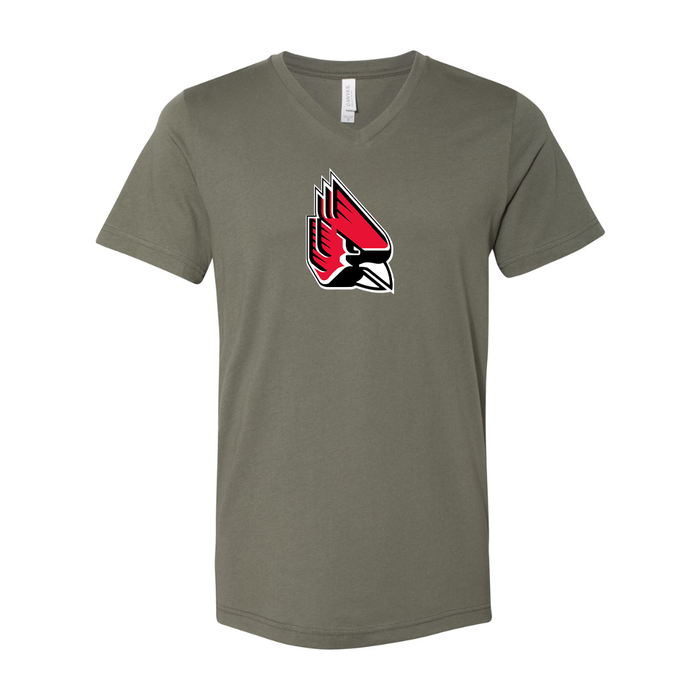 Ball State Cardinals BELLA  CANVAS - Jersey V-Neck T-Shirt