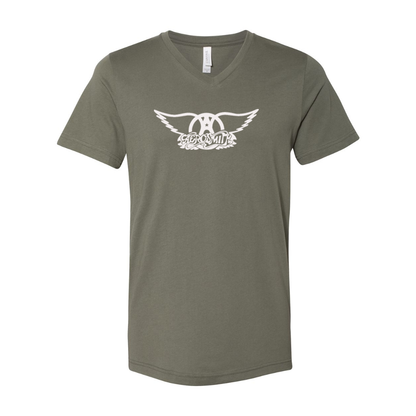 Aerosmith Logo BELLA  CANVAS - Jersey V-Neck T-Shirt