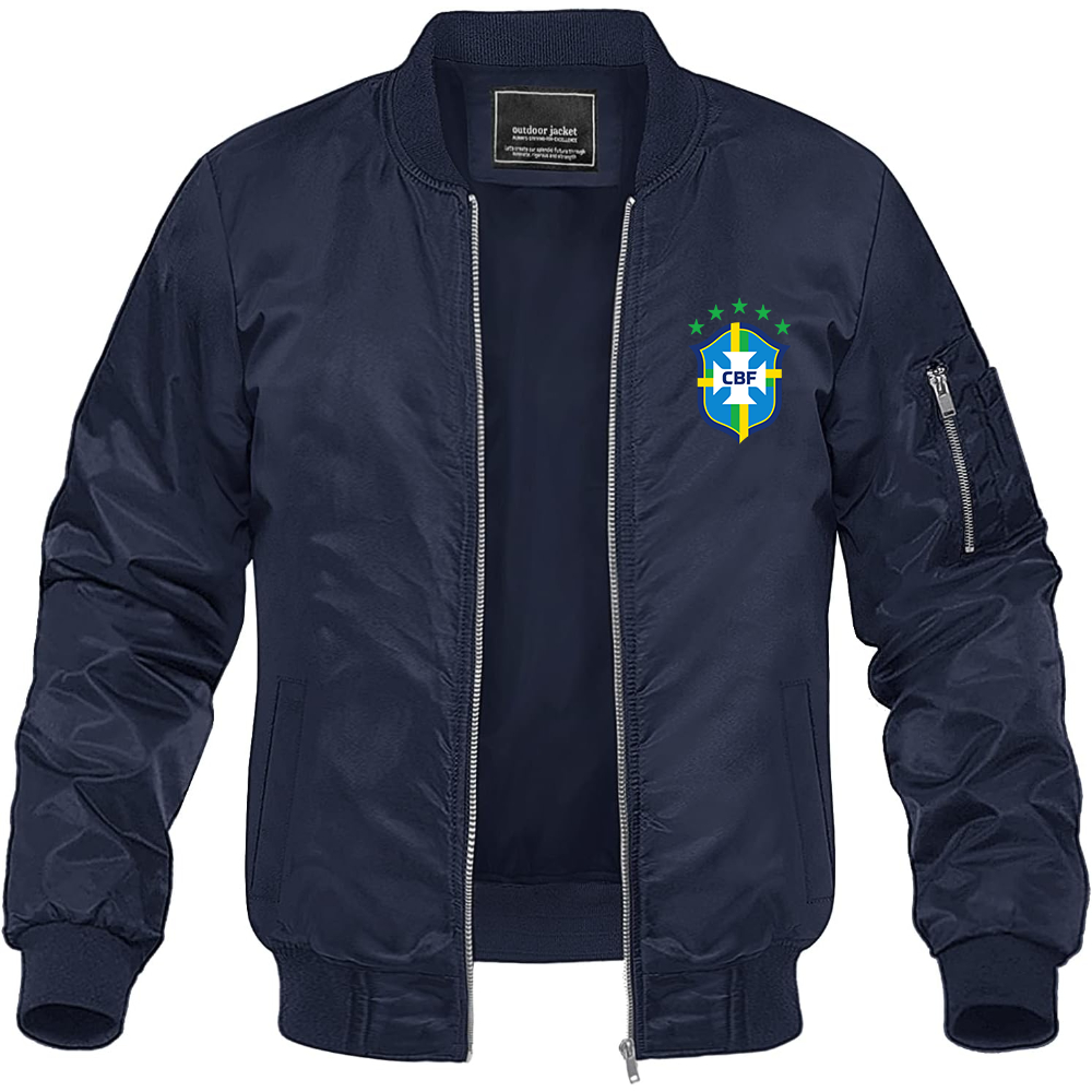 Men's Brazil National Soccer Team Lightweight Bomber Jacket - Navy